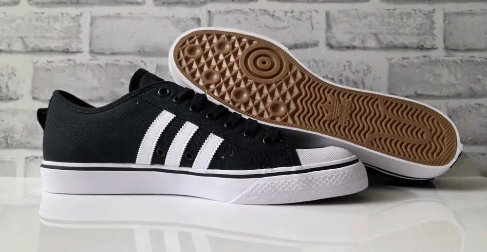 Adidas Nizza Core Men's Size 13 Black White Low Top Athletic Sneakers CQ2332